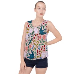 Floral Bubble Hem Chiffon Tank Top by Sparkle