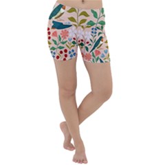 Floral Lightweight Velour Yoga Shorts by Sparkle