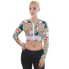 Floral Long Sleeve Cropped Velvet Jacket by Sparkle