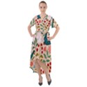 Floral Front Wrap High Low Dress View1