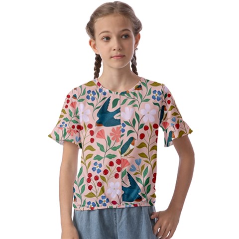 Floral Kids  Cuff Sleeve Scrunch Bottom Tee by Sparkle