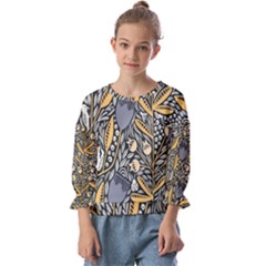 Floral Kids  Cuff Sleeve Top