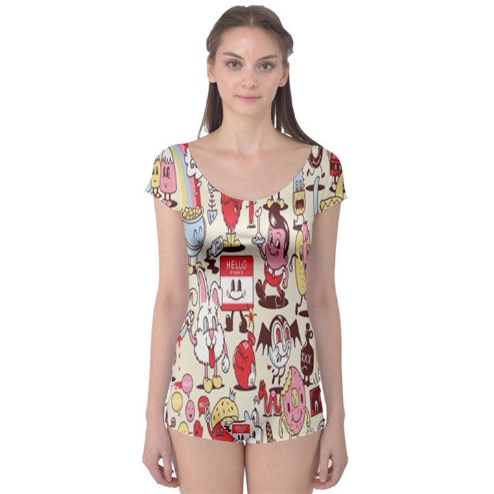 Retro Food Boyleg Leotard 