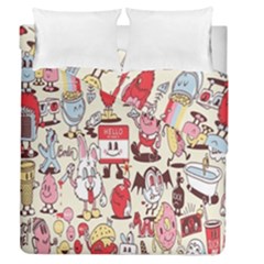 Retro Food Duvet Cover Double Side (queen Size) by Sparkle