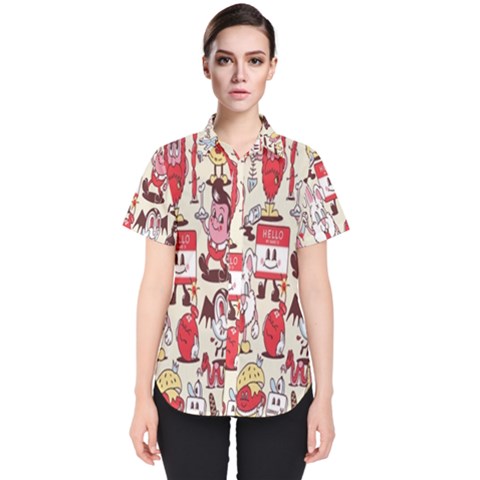 Retro Food Women s Short Sleeve Shirt by Sparkle