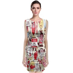 Retro Food Sleeveless Velvet Midi Dress by Sparkle