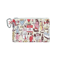 Retro Food Canvas Cosmetic Bag (small) by Sparkle