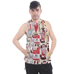 Retro Food Men s Sleeveless Hoodie