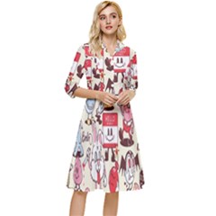 Retro Food Classy Knee Length Dress