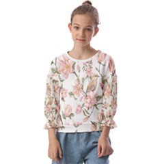 Floral Kids  Cuff Sleeve Top