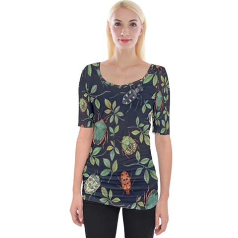 Nature With Bugs Wide Neckline Tee by Sparkle