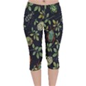 Nature With Bugs Velvet Capri Leggings  View1