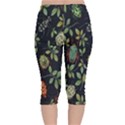 Nature With Bugs Velvet Capri Leggings  View2