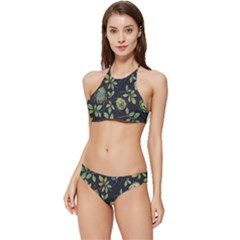 Nature With Bugs Banded Triangle Bikini Set