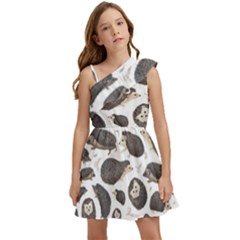 Hedgehog Kids  One Shoulder Party Dress