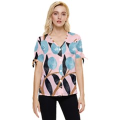 Fruits Bow Sleeve Button Up Top