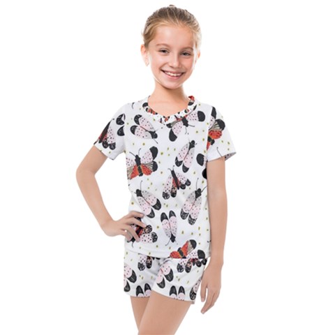 Butterfly Kids  Mesh Tee And Shorts Set by Sparkle