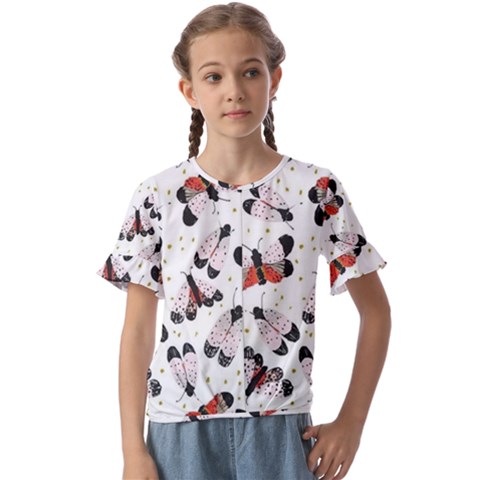 Butterfly Kids  Cuff Sleeve Scrunch Bottom Tee by Sparkle