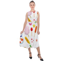 Summer-fair-food-goldfish Copy Copy Midi Tie-back Chiffon Dress by Nexatart