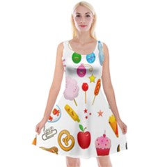 Summer-fair-food-goldfish Copy Copy Reversible Velvet Sleeveless Dress