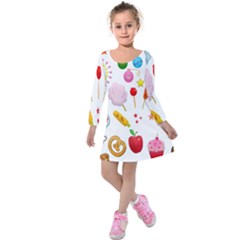 Summer-fair-food-goldfish Copy Copy Kids  Long Sleeve Velvet Dress