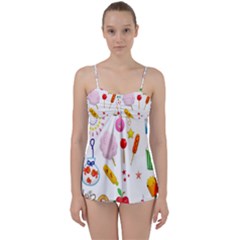 Summer-fair-food-goldfish Copy Copy Babydoll Tankini Set by Nexatart