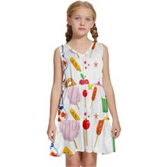 Summer-fair-food-goldfish Copy Copy Kids  Sleeveless Tiered Mini Dress by Nexatart