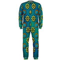 Yellow And Blue Proud Blooming Flowers Onepiece Jumpsuit (men) by pepitasart