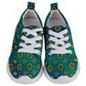 Yellow And Blue Proud Blooming Flowers Kids  Lightweight Sports Shoes View1