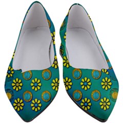 Yellow And Blue Proud Blooming Flowers Women s Block Heels  by pepitasart