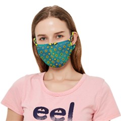 Yellow And Blue Proud Blooming Flowers Crease Cloth Face Mask (adult) by pepitasart