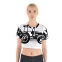 Black-farm-tractor-cut Cotton Crop Top View1