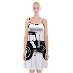 Black-farm-tractor-cut Spaghetti Strap Velvet Dress