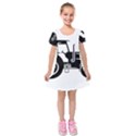 Black-farm-tractor-cut Kids  Short Sleeve Velvet Dress View1