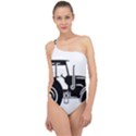 Black-farm-tractor-cut Classic One Shoulder Swimsuit View1