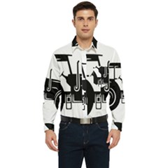 Black-farm-tractor-cut Men s Long Sleeve Pocket Shirt  by DinzDas