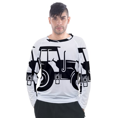 Black-farm-tractor-cut Men s Long Sleeve Raglan Tee by DinzDas