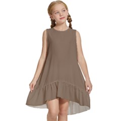 Coca Mocha Kids  Frill Swing Dress by retrotoomoderndesigns