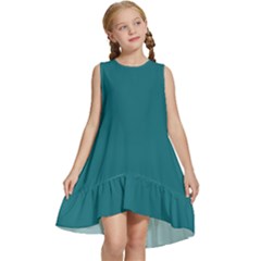 Harbor Blue Kids  Frill Swing Dress by retrotoomoderndesigns