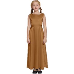 Sudan Brown Kids  Satin Sleeveless Maxi Dress