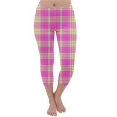 Pink Tartan 4 Capri Winter Leggings 