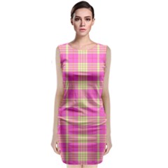 Pink Tartan 4 Classic Sleeveless Midi Dress by tartantotartanspink