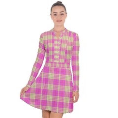 Pink Tartan 4 Long Sleeve Panel Dress by tartantotartanspink