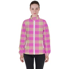 Pink Tartan 4 Women s High Neck Windbreaker by tartantotartanspink