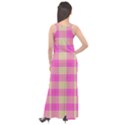 Pink Tartan 4 Sleeveless Velour Maxi Dress View2