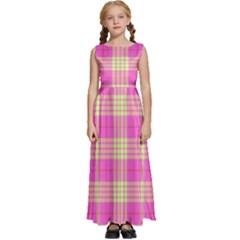 Pink Tartan 4 Kids  Satin Sleeveless Maxi Dress by tartantotartanspink