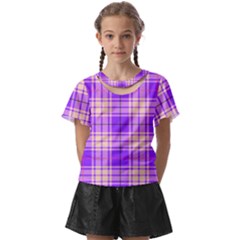 Pink Tartan 6 Kids  Front Cut Tee