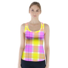 Pink Tartan-8 Racer Back Sports Top by tartantotartanspink