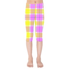 Pink Tartan-8 Kids  Capri Leggings  by tartantotartanspink