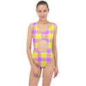 Pink Tartan-8 Center Cut Out Swimsuit View1